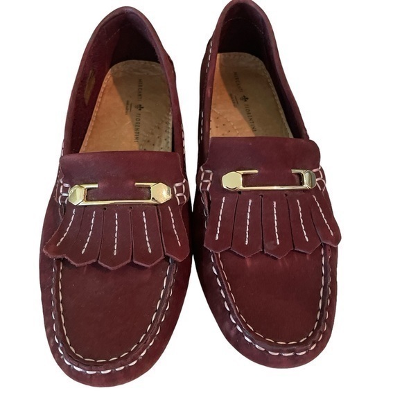 Mercanti Fiorentini  burgundy Suede Driving Moccasins made in Brazil in … - Picture 1 of 9